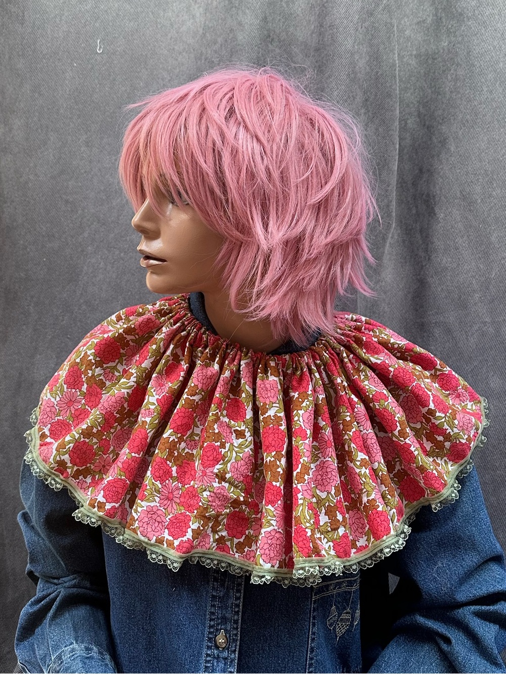 Cottagecore Floral Ruffled Collar Detachable Cape Collar vintage